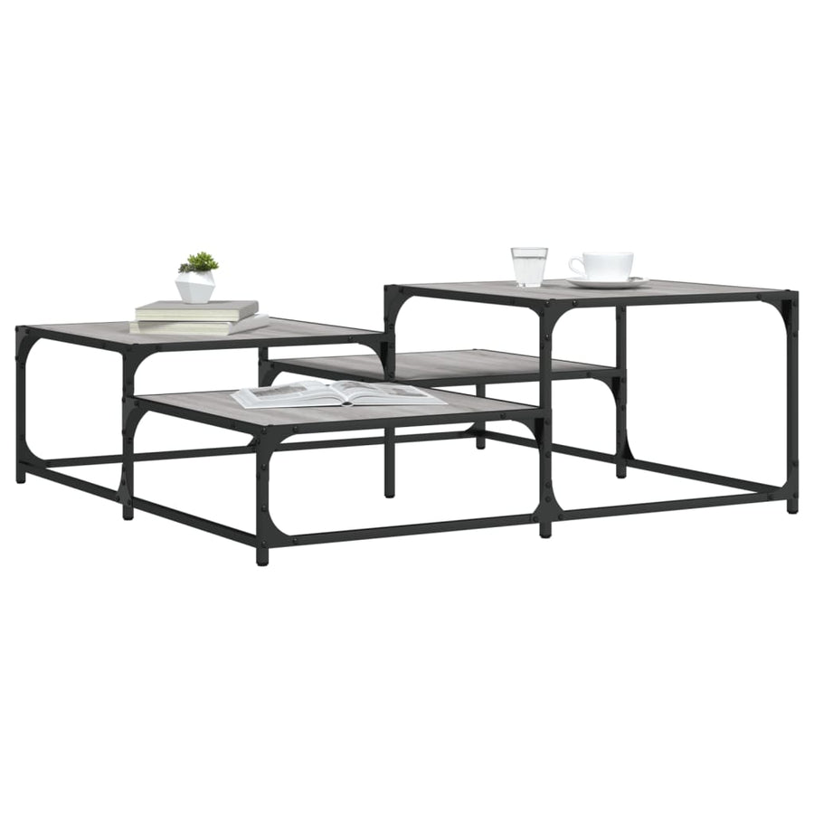 vidaXL Coffee Table Grey Sonoma 107x107x40 cm Engineered Wood 1