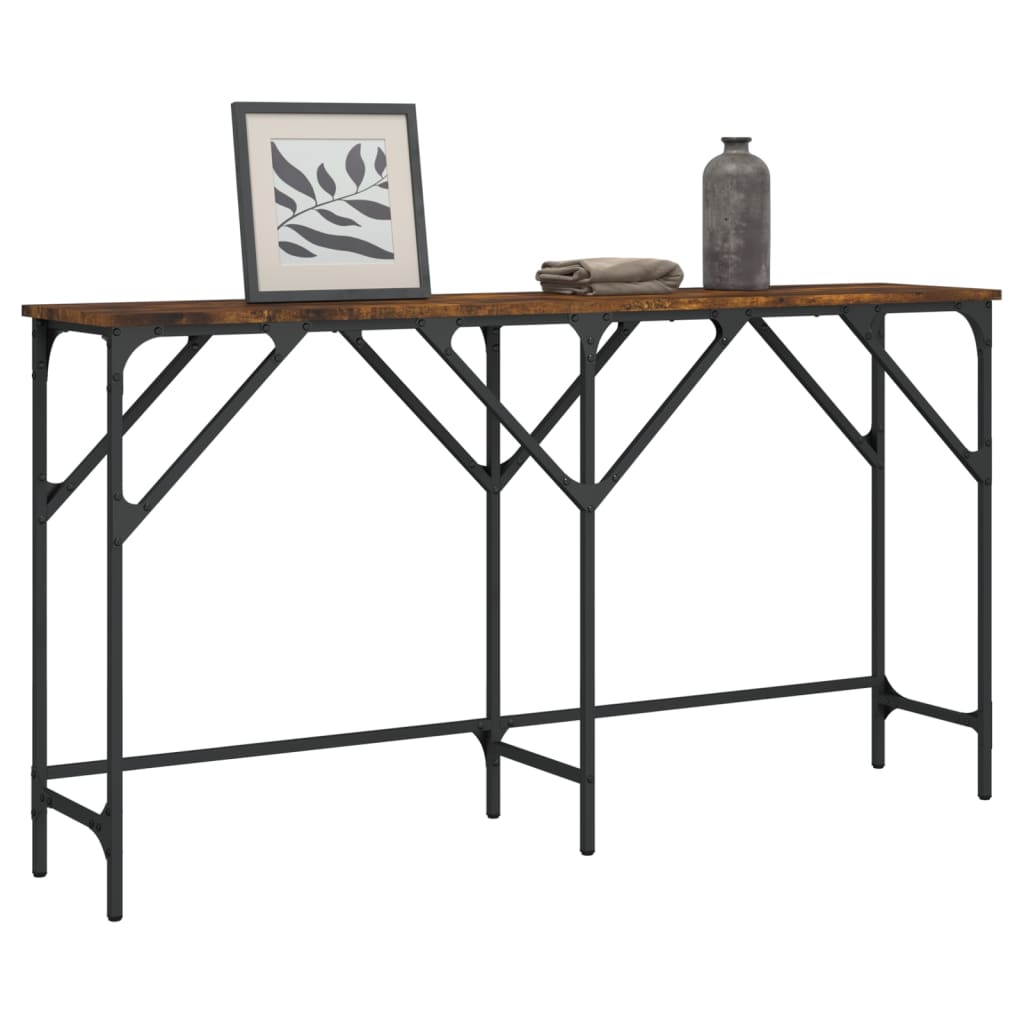 vidaXL Console Table Smoked Oak 140x29x75 cm Engineered Wood 1