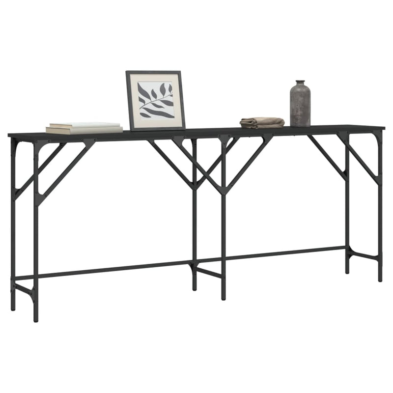 Console Table Black 180x29x75 cm Engineered Wood