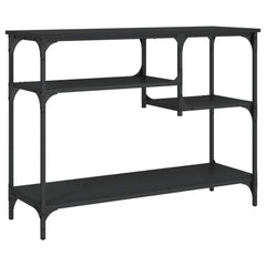 vidaXL Console Table with Shelves Black 100x35x75 cm 6