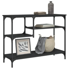 vidaXL Console Table with Shelves Black 100x35x75 cm 1