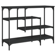 vidaXL Console Table with Shelves Black 100x35x75 cm 6