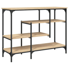 vidaXL Console Table with Shelves Sonoma Oak 100x35x75 cm 2