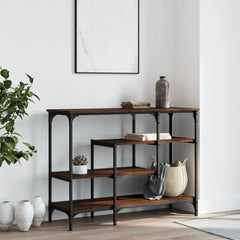 vidaXL Console Table with Shelves Brown Oak 100x35x75 cm 3