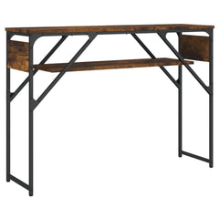 vidaXL Console Table with Shelf Smoked Oak 105x30x75cm Engineered Wood 2
