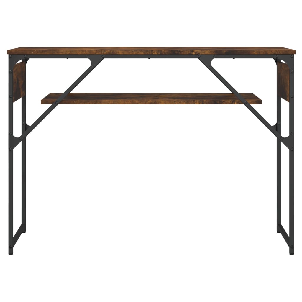 vidaXL Console Table with Shelf Smoked Oak 105x30x75cm Engineered Wood 4
