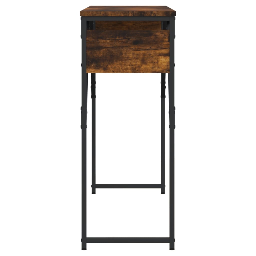 vidaXL Console Table with Shelf Smoked Oak 105x30x75cm Engineered Wood 5