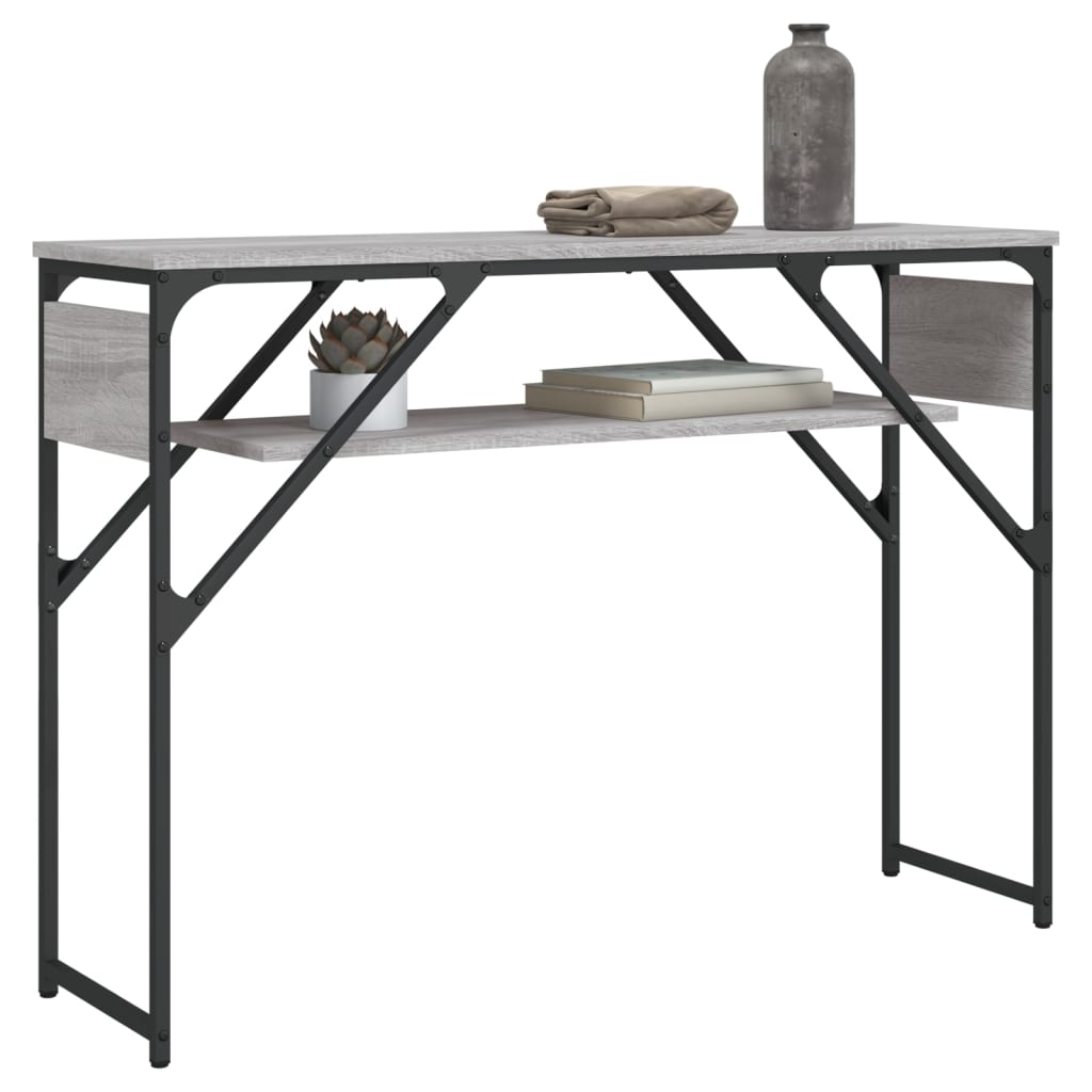 vidaXL Console Table with Shelf Grey Sonoma 105x30x75cm Engineered Wood 3