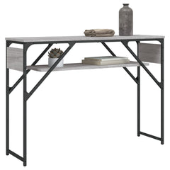 vidaXL Console Table with Shelf Grey Sonoma 105x30x75cm Engineered Wood 3