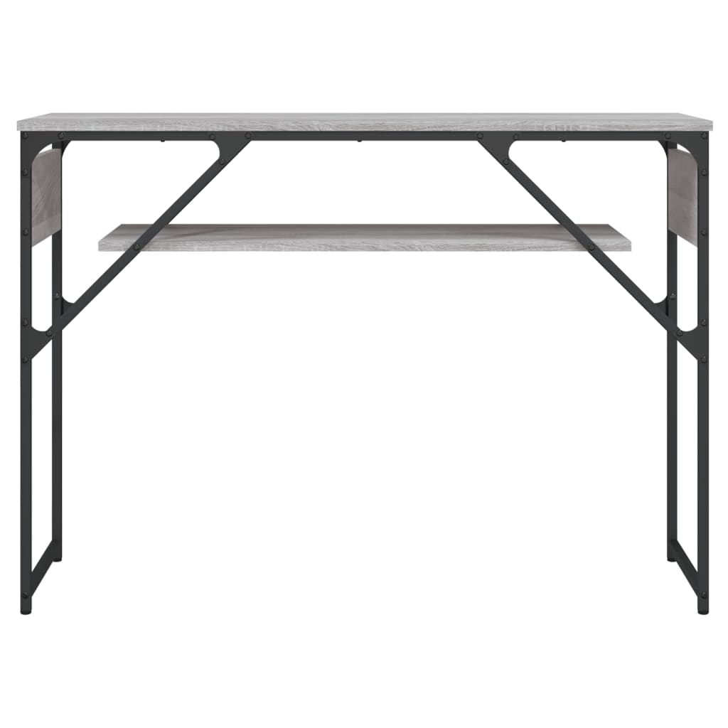 vidaXL Console Table with Shelf Grey Sonoma 105x30x75cm Engineered Wood 4
