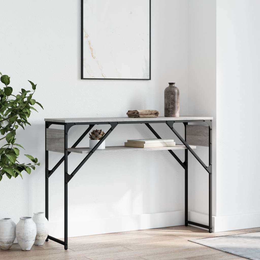 vidaXL Console Table with Shelf Grey Sonoma 105x30x75cm Engineered Wood 1