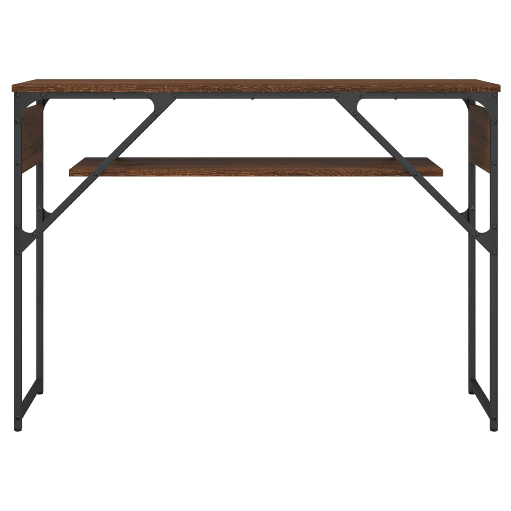 vidaXL Console Table with Shelf Brown Oak 105x30x75cm Engineered Wood 4