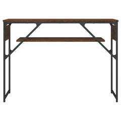 vidaXL Console Table with Shelf Brown Oak 105x30x75cm Engineered Wood 4