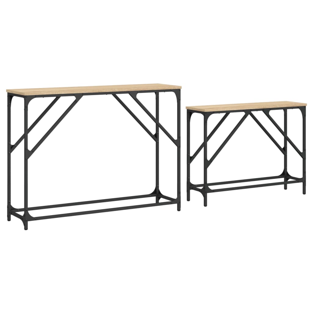 vidaXL Nesting Console Tables 2 pcs Sonoma Oak Engineered Wood 5