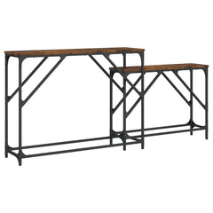 vidaXL Nesting Console Table | Smoked oak | Engineered wood, Metal | Large 2