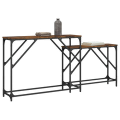 vidaXL Nesting Console Table | Smoked oak | Engineered wood, Metal | Large 3