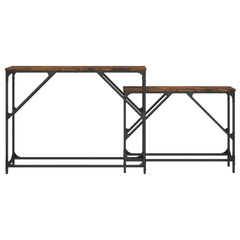 vidaXL Nesting Console Table | Smoked oak | Engineered wood, Metal | Large 4