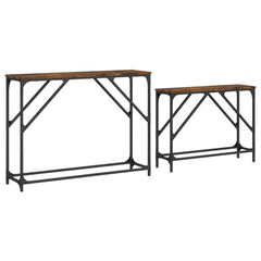 vidaXL Nesting Console Table | Smoked oak | Engineered wood, Metal | Large 5