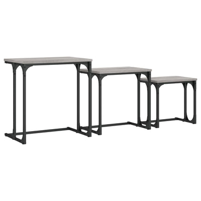 Nesting Coffee Tables 3 pcs Grey Sonoma Engineered Wood