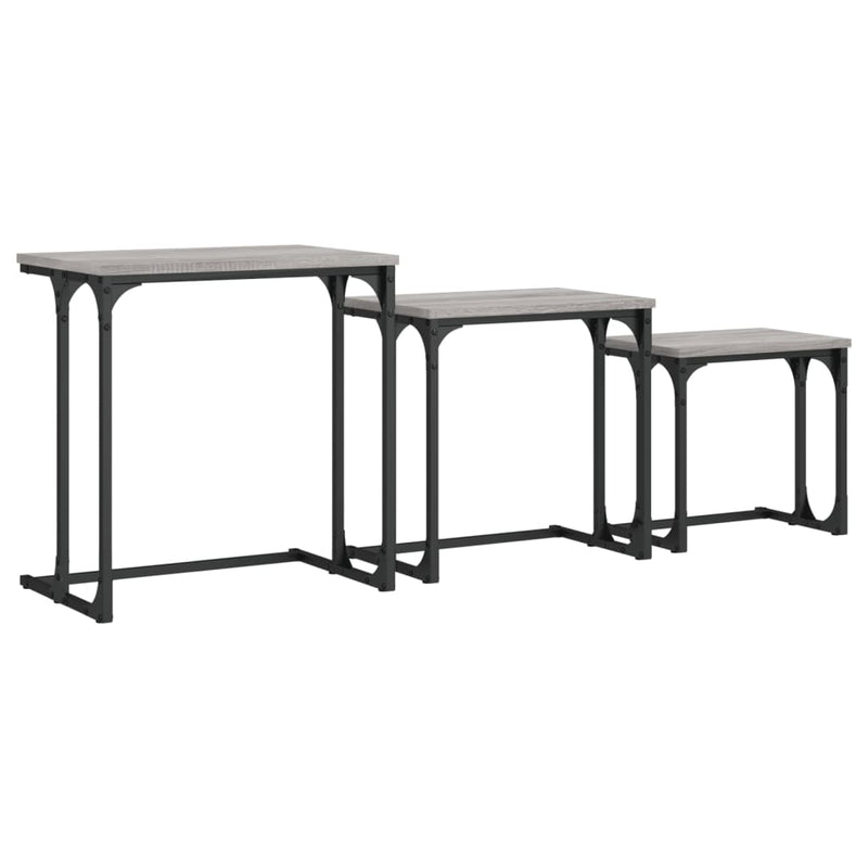 Nesting Coffee Tables 3 pcs Grey Sonoma Engineered Wood