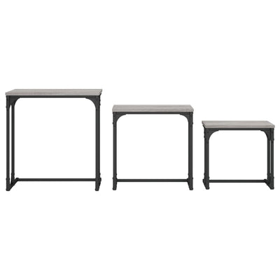 Nesting Coffee Tables 3 pcs Grey Sonoma Engineered Wood