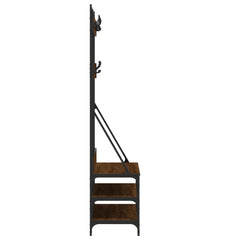 vidaXL Clothes Rack with Shoe Storage Brown Oak 100x40x184 cm 5