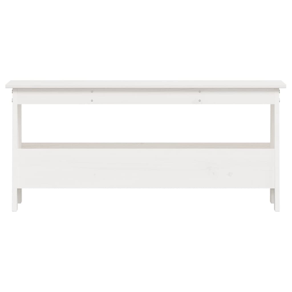 vidaXL Hall Bench White 100x28x45 cm Solid Wood Pine 4