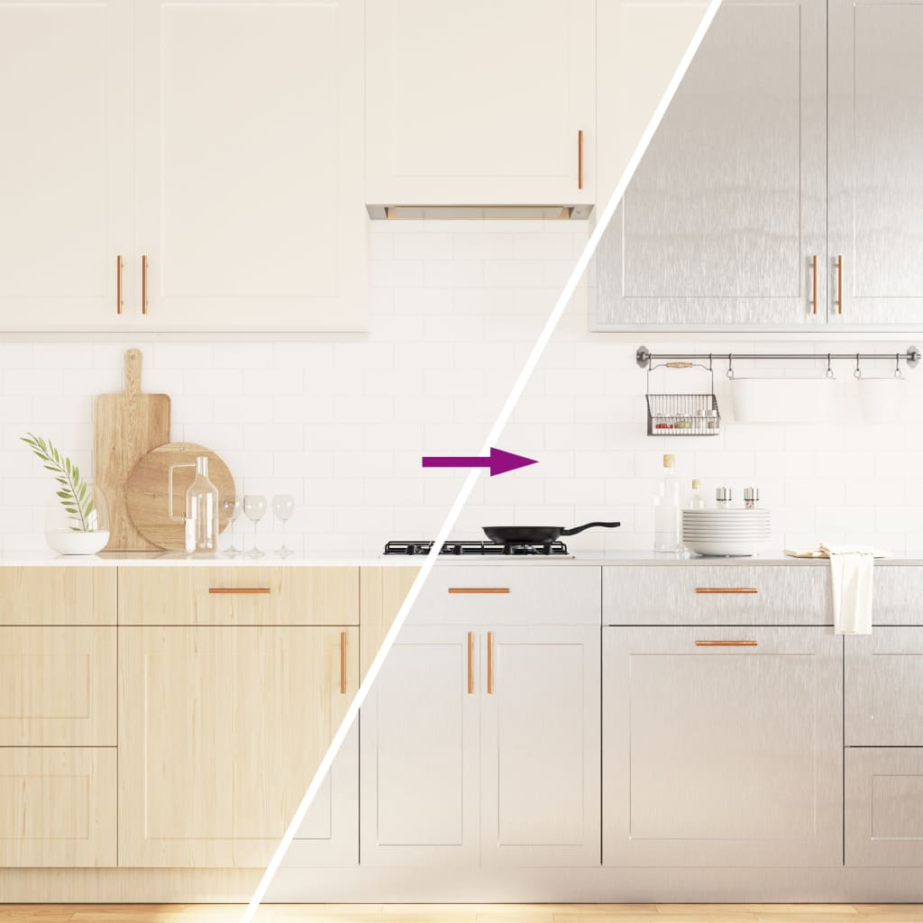 vidaXL Furniture Stickers Self-Adhesive Silver 90x500 cm PET 1