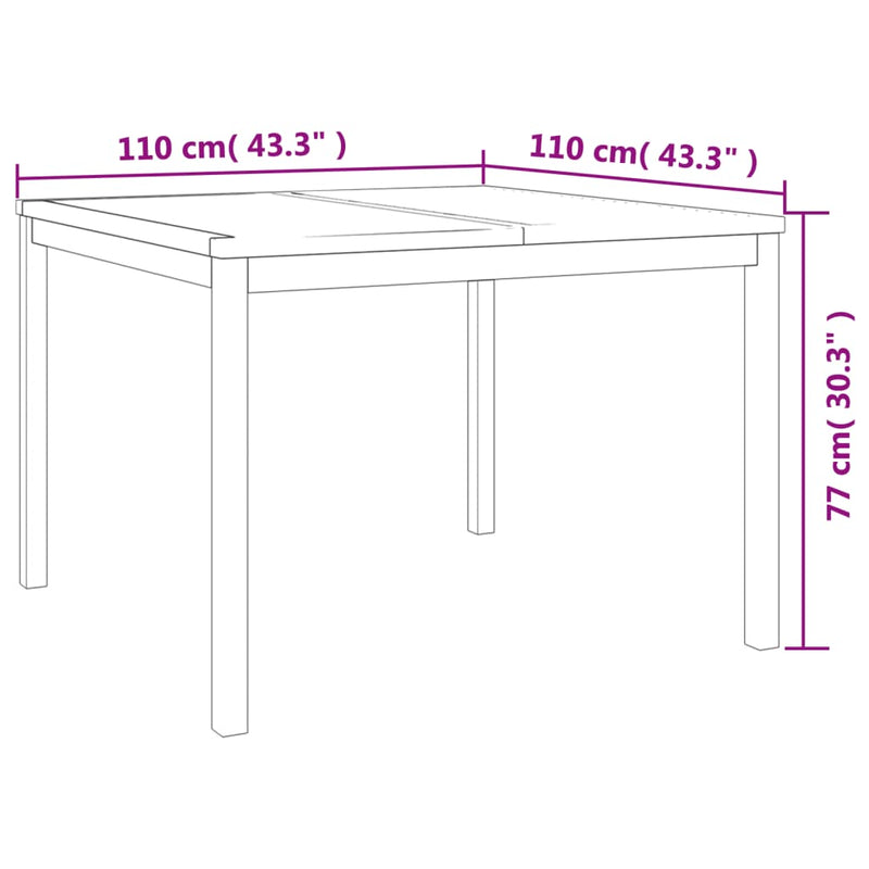 5 Piece Garden Dining Set Solid Wood Teak