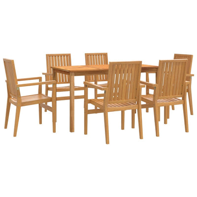 7 Piece Garden Dining Set Solid Wood Teak