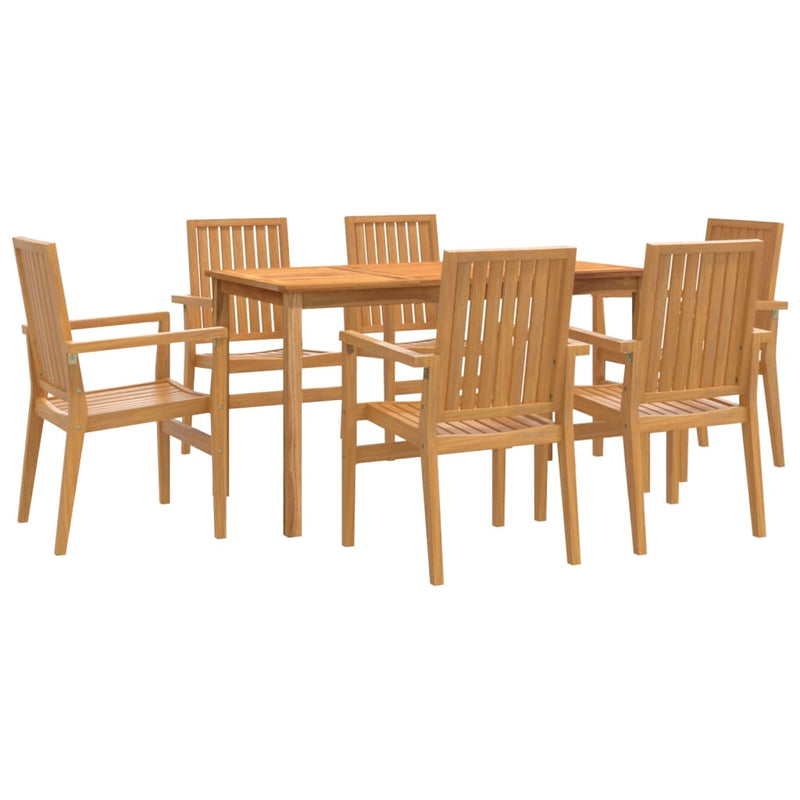 7 Piece Garden Dining Set Solid Wood Teak