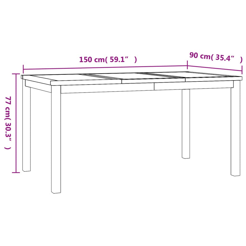 5 Piece Garden Dining Set Solid Wood Teak