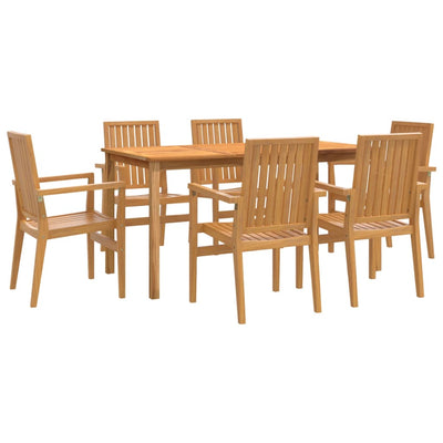 7 Piece Garden Dining Set Solid Wood Teak