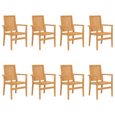 9 Piece Garden Dining Set Solid Wood Teak