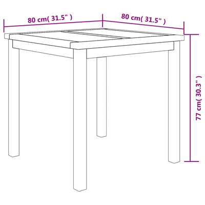 3 Piece Garden Dining Set Solid Wood Teak