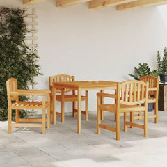 5 Piece Garden Dining Set Solid Wood Teak 110 cm table length 4