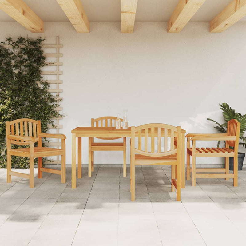 5 Piece Garden Dining Set Solid Wood Teak