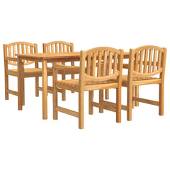 5 Piece Garden Dining Set Solid Wood Teak 160 cm table length 4