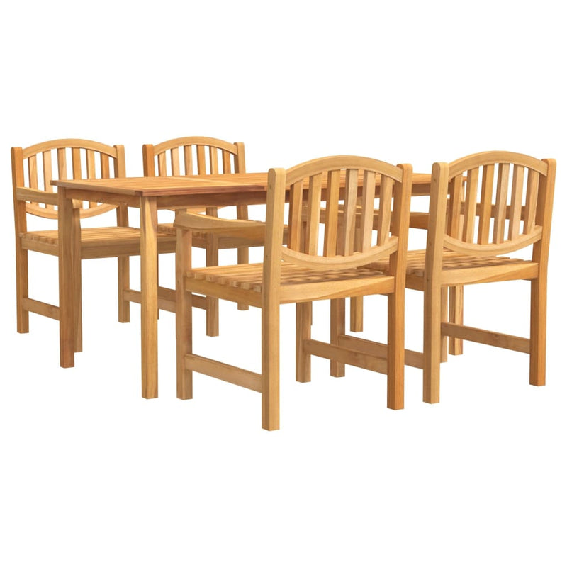 5 Piece Garden Dining Set Solid Wood Teak