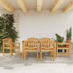 5 Piece Garden Dining Set Solid Wood Teak 160 cm table length 6