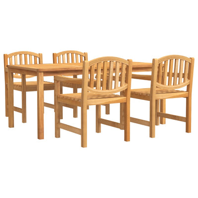 5 Piece Garden Dining Set Solid Wood Teak