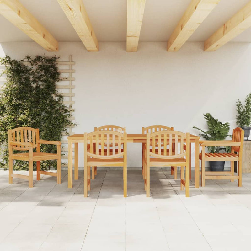 7 Piece Garden Dining Set Solid Wood Teak