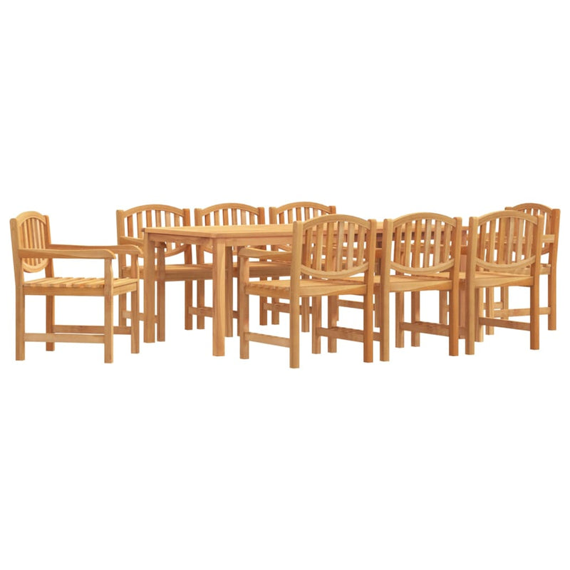 9 Piece Garden Dining Set Solid Wood Teak