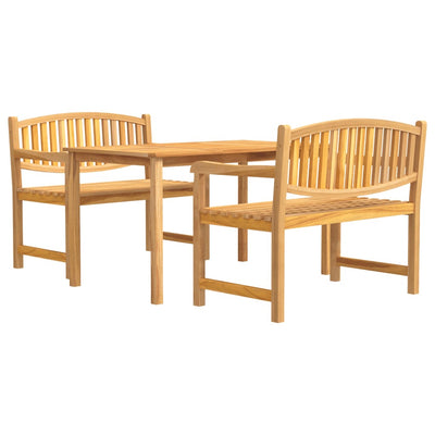 3 Piece Garden Dining Set Solid Wood Teak