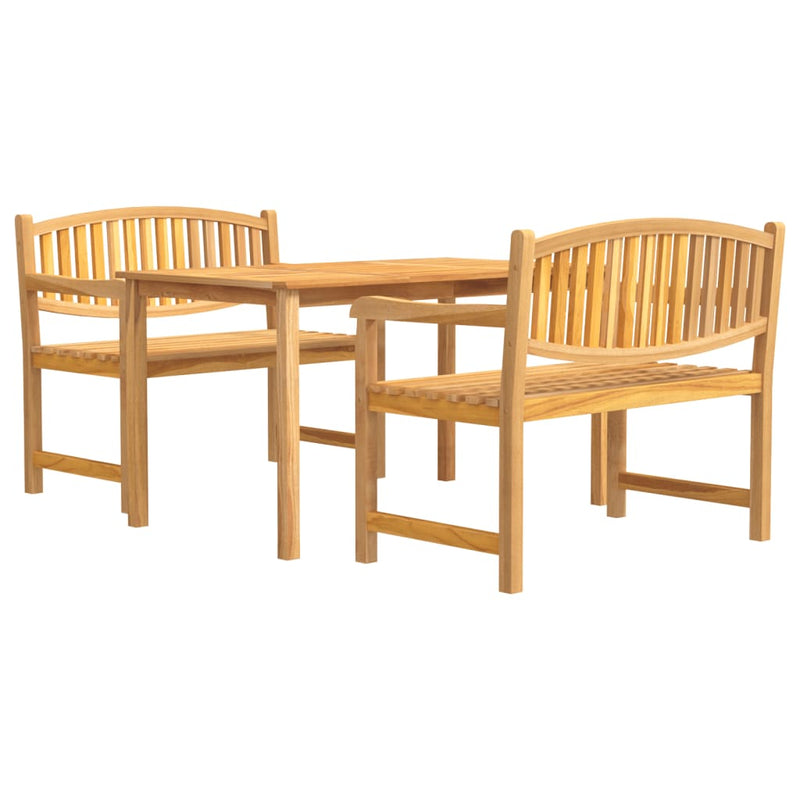 3 Piece Garden Dining Set Solid Wood Teak