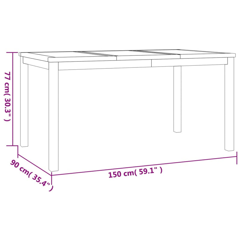 3 Piece Garden Dining Set Solid Wood Teak