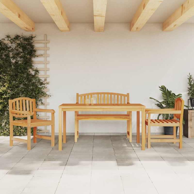 4 Piece Garden Dining Set Solid Wood Teak