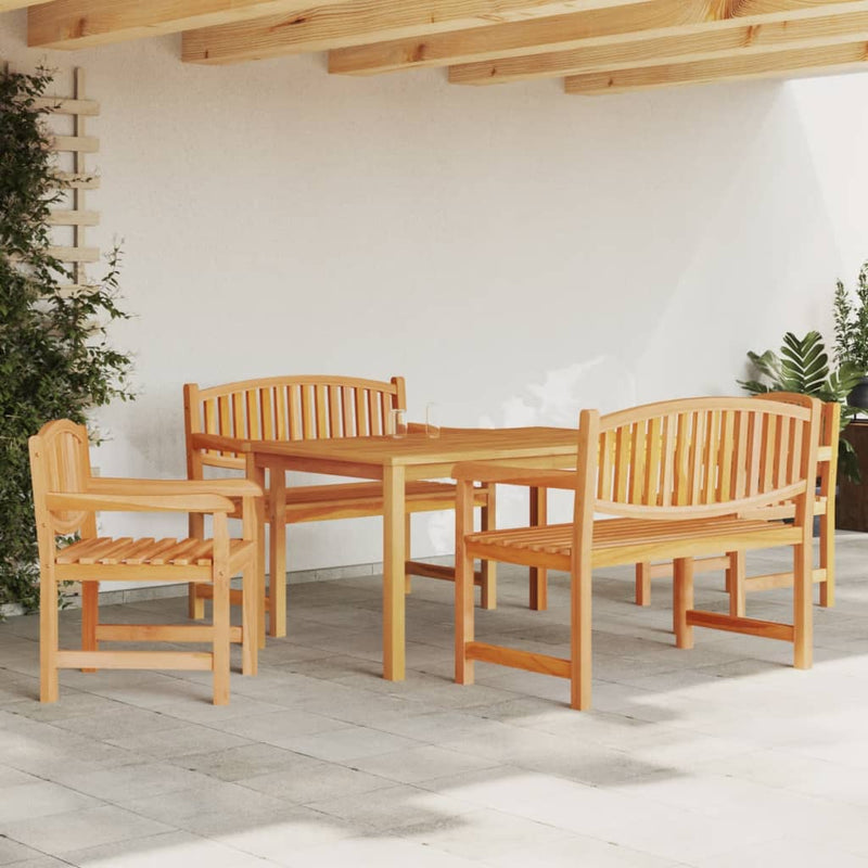 5 Piece Garden Dining Set Solid Wood Teak