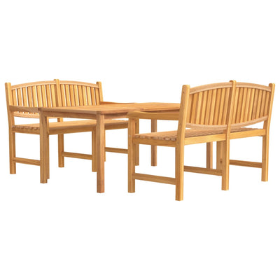 3 Piece Garden Dining Set Solid Wood Teak