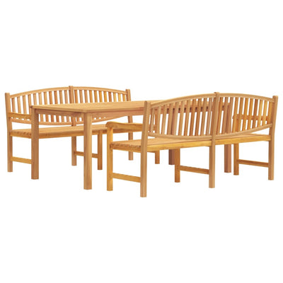 3 Piece Garden Dining Set Solid Wood Teak